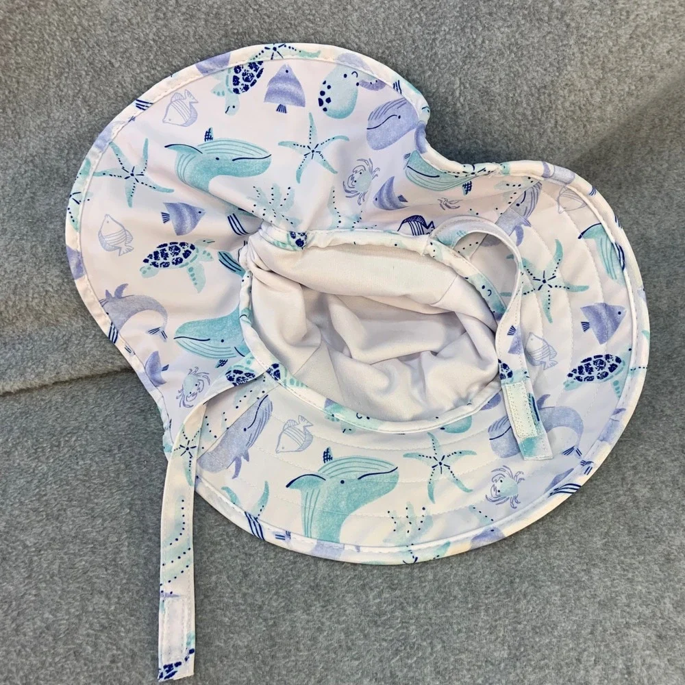 Sea Creature Baby/Toddler White Unbranded Sun Hat Wide Brim Beach Bucket Hat